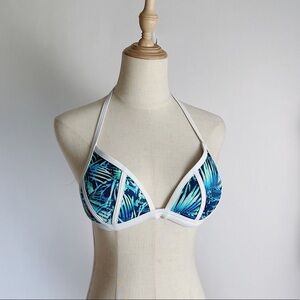 PINK VS Palm Leaf Molded Triangle Cup Swim Top